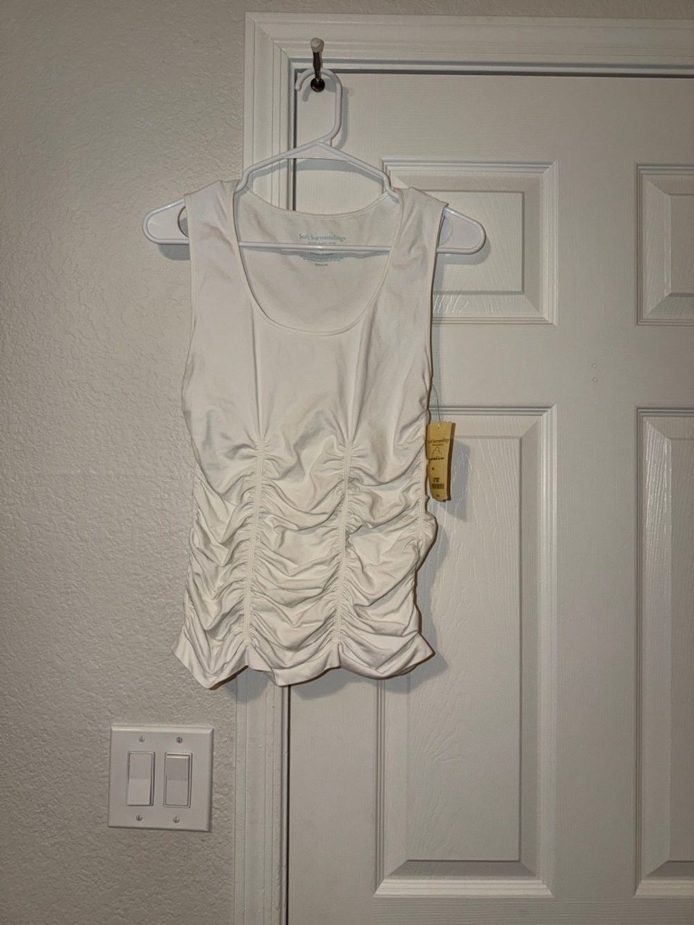 Soft Surroundings White Ruched Tank Top